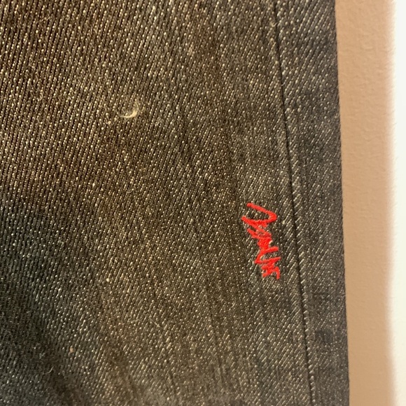 Coogi black charcoal jeans straight baggy embroidered size 6 - Picture 3 of 9